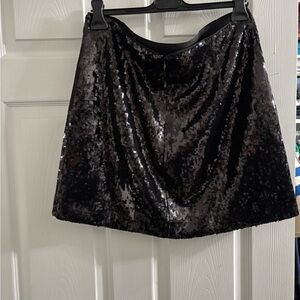 J. Crew Factory Black Sequin Mini Skirt